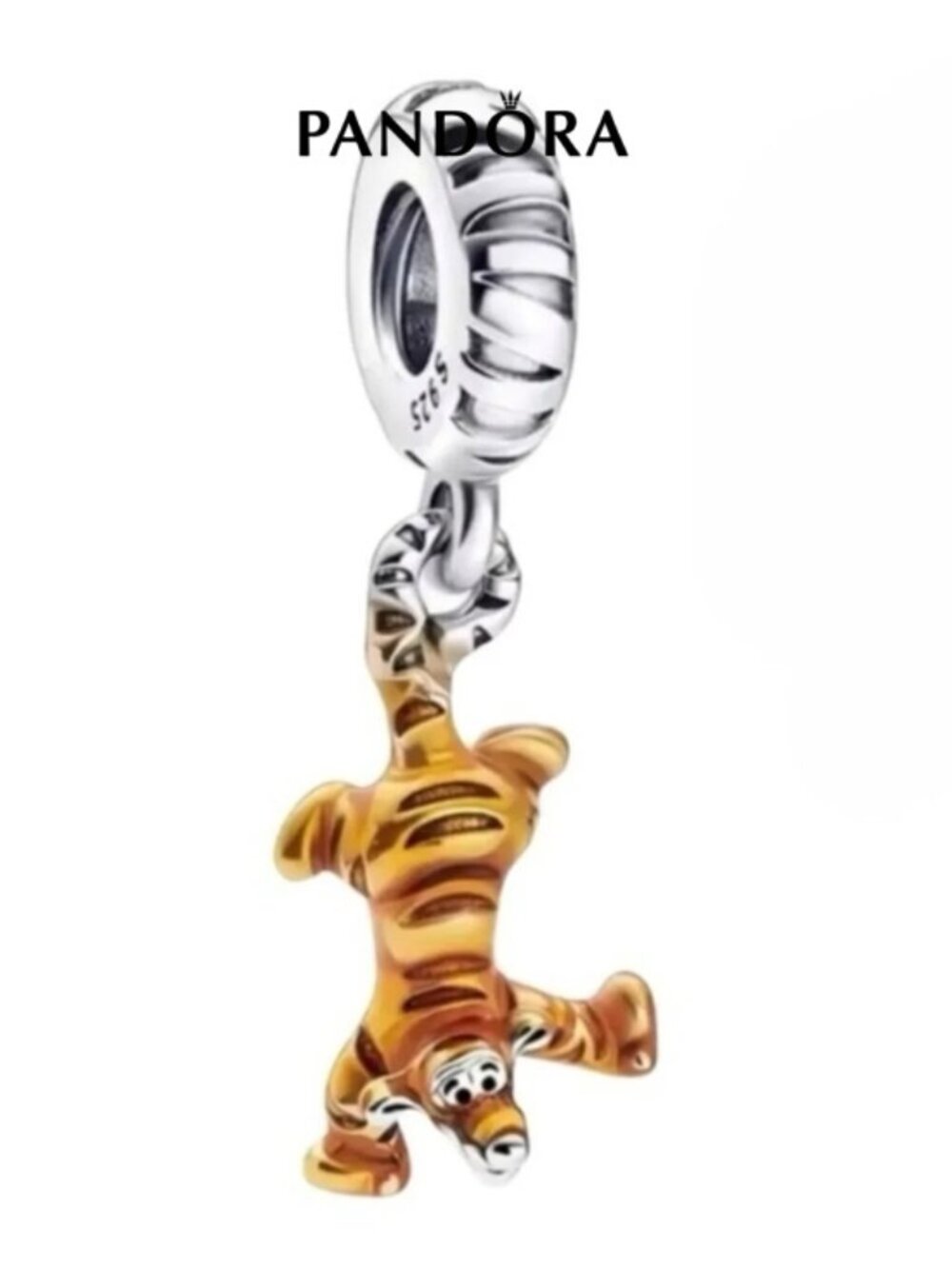 Pandora Silver & Gold Tiger Enamel Dangle Charm